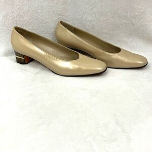Salvatore Ferragamo Tan Leather Pumps